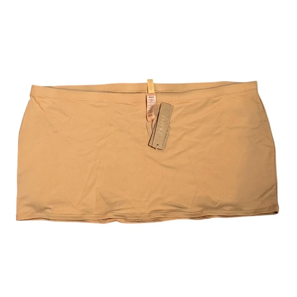 SKIMS Recycled Swim Micro Mini Skirt Ochre Tan Brown CU-SKT-Womens Large L